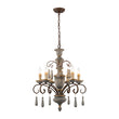 Load image into Gallery viewer, Rustic Farmhouse Distressed Wood 6-Light Candle Chandelier
