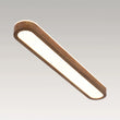 Load image into Gallery viewer, Rustic Walnut Wood 5CCT Dimmable LED Oval Flush Mount Ceiling Light
