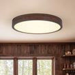 Load image into Gallery viewer, Rustic Walnut Wood Dimmable LED Round Ceiling Light
