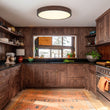 Load image into Gallery viewer, Rustic Walnut Wood Dimmable LED Round Ceiling Light
