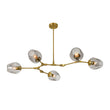 Load image into Gallery viewer, Sculptural 5-Light Gray Tinted Glass Globe Branch Island Pendant
