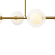 Load image into Gallery viewer, Sculptural Brass Layered Frosted Glass Linear Island Pendant
