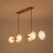 Load image into Gallery viewer, Sculptural Brass Layered Frosted Glass Linear Island Pendant
