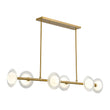 Load image into Gallery viewer, Sculptural Brass Layered Frosted Glass Linear Island Pendant
