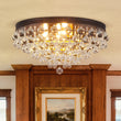 Load image into Gallery viewer, Spanish Retro Layered Luxury Crystal Drops Round Ceiling Light
