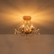 Load image into Gallery viewer, Vintage 4-Light Distressed Candle Crystal Empire Semi Flush

