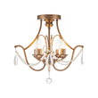 Load image into Gallery viewer, Vintage 4-Light Distressed Candle Crystal Empire Semi Flush

