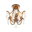 Load image into Gallery viewer, Vintage 4-Light Distressed Candle Crystal Empire Semi Flush
