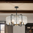 Load image into Gallery viewer, Vintage 6-Light Water Glass Wide Drum Lantern Chandelier
