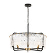 Load image into Gallery viewer, Vintage 6-Light Water Glass Wide Drum Lantern Chandelier

