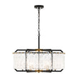 Load image into Gallery viewer, Vintage 6-Light Water Glass Wide Drum Lantern Chandelier
