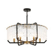 Load image into Gallery viewer, Vintage 6-Light Water Glass Wide Drum Lantern Chandelier
