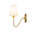 Load image into Gallery viewer, Vintage Brass 1-Light Linen Shade Fabric Vanity Wall Lamp
