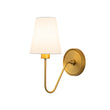 Load image into Gallery viewer, Vintage Brass 1-Light Linen Shade Fabric Vanity Wall Lamp
