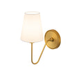 Load image into Gallery viewer, Vintage Brass 1-Light Linen Shade Fabric Vanity Wall Lamp
