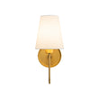 Load image into Gallery viewer, Vintage Brass 1-Light Linen Shade Fabric Vanity Wall Lamp
