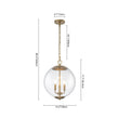 Load image into Gallery viewer, Vintage Brass 3-Light Candle Style Clear Glass Globe Pendant
