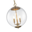 Load image into Gallery viewer, Vintage Brass 3-Light Candle Style Clear Glass Globe Pendant
