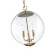 Load image into Gallery viewer, Vintage Brass 3-Light Candle Style Clear Glass Globe Pendant
