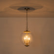 Load image into Gallery viewer, Vintage Brass 3-Light Candle Style Clear Glass Globe Pendant
