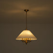 Load image into Gallery viewer, Vintage Brass Candle Style Fabric Round Tapered Lantern Pendant
