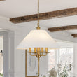 Load image into Gallery viewer, Vintage Brass Candle Style Fabric Round Tapered Lantern Pendant
