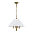Load image into Gallery viewer, Vintage Brass Candle Style Fabric Round Tapered Lantern Pendant
