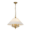 Load image into Gallery viewer, Vintage Brass Candle Style Fabric Round Tapered Lantern Pendant
