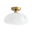 Load image into Gallery viewer, Vintage Chic Opal Glass Petal Edge Semi Flush Ceiling Light
