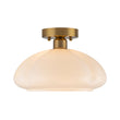 Load image into Gallery viewer, Vintage Chic Opal Glass Petal Edge Semi Flush Ceiling Light
