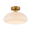 Load image into Gallery viewer, Vintage Chic Opal Glass Petal Edge Semi Flush Ceiling Light
