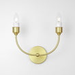 Load image into Gallery viewer, Vintage Fabric Shade Brass 2-Light Linen Vanity Wall Sconce

