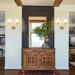 Load image into Gallery viewer, Vintage Fabric Shade Brass 2-Light Linen Vanity Wall Sconce
