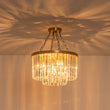 Load image into Gallery viewer, Vintage Luxe 2-Tier Brass Dazzling Crystal Round Ceiling Light
