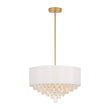 Load image into Gallery viewer, Vintage Luxe Crystal White Fabric Drum Lantern Pendant
