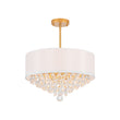 Load image into Gallery viewer, Vintage Luxe Crystal White Fabric Drum Lantern Pendant
