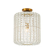 Load image into Gallery viewer, Vintage Luxe Faceted Crystal Tall Cylindrical Cage Ceiling Light
