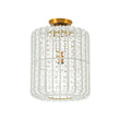 Load image into Gallery viewer, Vintage Luxe Faceted Crystal Tall Cylindrical Cage Ceiling Light
