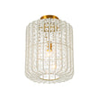 Load image into Gallery viewer, Vintage Luxe Faceted Crystal Tall Cylindrical Cage Ceiling Light
