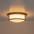 Load image into Gallery viewer, Vintage Opal Glass Drum Dimmable LED Semi Flush Mount
