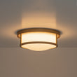 Load image into Gallery viewer, Vintage Opal Glass Drum Dimmable LED Semi Flush Mount
