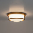 Load image into Gallery viewer, Vintage Opal Glass Drum Dimmable LED Semi Flush Mount
