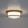 Load image into Gallery viewer, Vintage Opal Glass Drum Dimmable LED Semi Flush Mount
