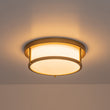 Load image into Gallery viewer, Vintage Opal Glass Drum Dimmable LED Semi Flush Mount
