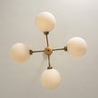 Load image into Gallery viewer, Vintage Scandinavian 4-Light Milky Glass Shade Sputnik Chandelier
