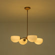 Load image into Gallery viewer, Vintage Scandinavian 4-Light Milky Glass Shade Sputnik Chandelier
