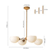 Load image into Gallery viewer, Vintage Scandinavian 4-Light Milky Glass Shade Sputnik Chandelier
