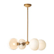 Load image into Gallery viewer, Vintage Scandinavian 4-Light Milky Glass Shade Sputnik Chandelier
