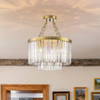 Load image into Gallery viewer, Vintage Luxe 2-Tier Brass Dazzling Crystal Round Ceiling Light
