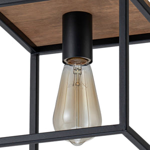 Farmhouze Light-1-Light Black Metal Square Lantern Pendant Light-Pendant-Black-